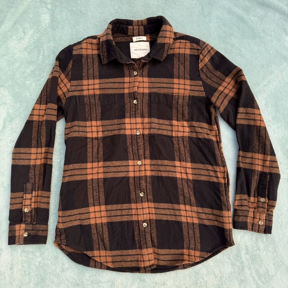 Thread & Supply plaid flannel button up shirt